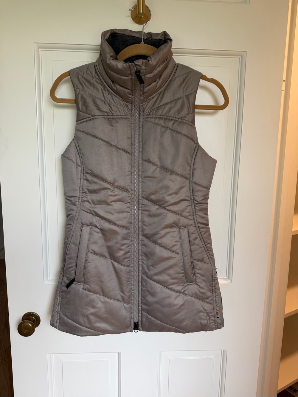 SMARTWOOL taupe quilted vest size XS